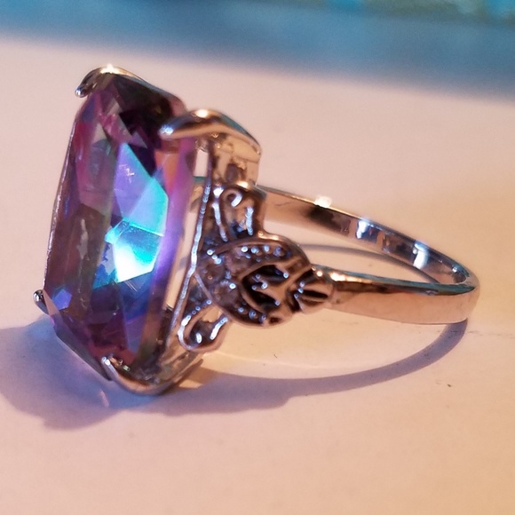 Mystic topaz ring silver  sz. 6 - Picture 7 of 8